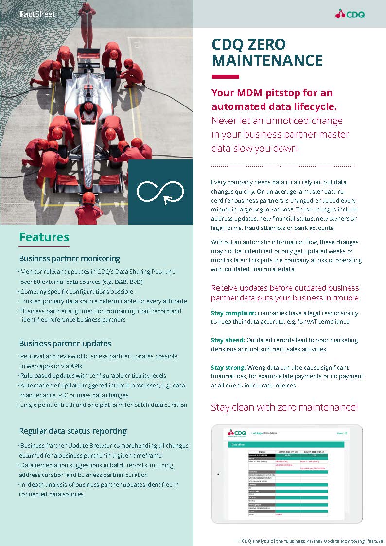 Factsheet CDQ Zero Maintenance